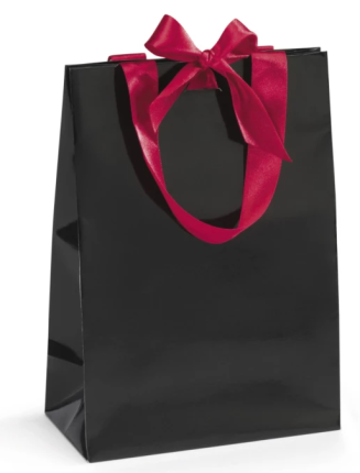 Lackpapier-Tragetaschen mit Satinschleife